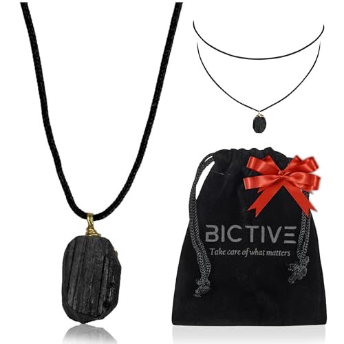 Bictive Handgefertigte Schwarze Turmalin Kette Edelstein Anh Nger