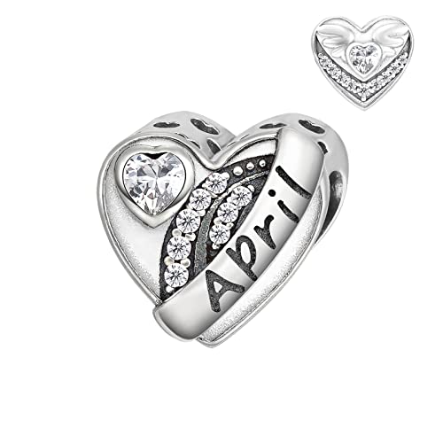 Qings Herz Zirkonia Charms Armband Silber 925 Geburtsstein