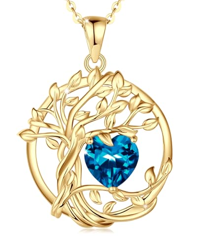 Fancime Baum Des Lebens Dezember Geburtstein Halskette F