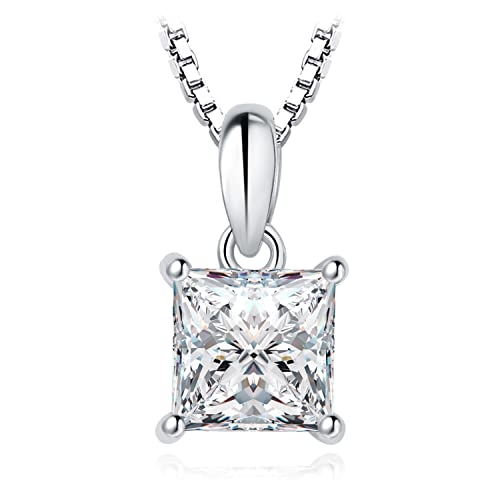 Jewelrypalace Prinzessschliff 1ct Moissanite Kette Anh Nger Simulierter