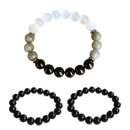 Krymxar Obsidian Armband Damen Schwarzer Turmalin Stein Armband