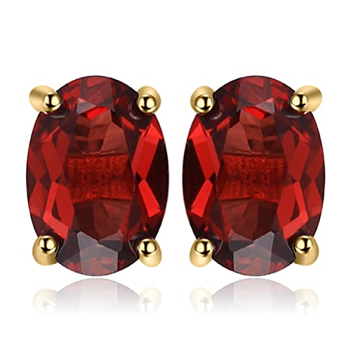 Jewelrypalace Ovalschliff 2ct Echt Roter Granat Birthstone Ohrstecker