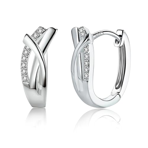 Silber 925 Creolen Kleine Ohrringe Damen Sterling Silber