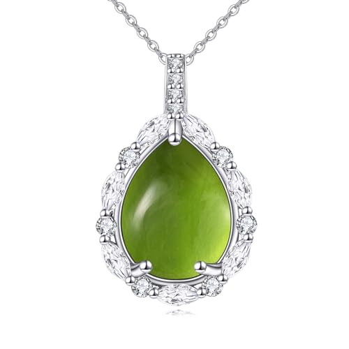 Yafeini Peridot Kette F R Damen 925 Sterling