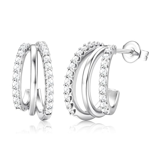 Dochais 14k Vergoldete Gro E Zirkonia Creolen 925er