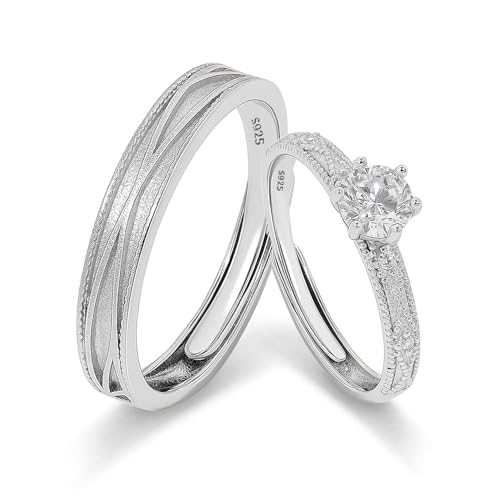 Meissa Eheringe Silber 925 Verlobungsring Paar Ringe 2