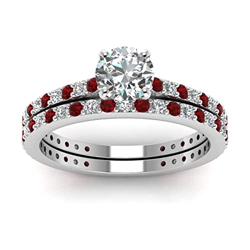 Erstellter Edelstein Runder Facettierter Rubin Cz Ring 0