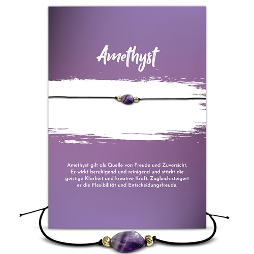 Gl Cksschmiedin Edelstein Armband Mit Amethyst Goldperlen Heilstein
