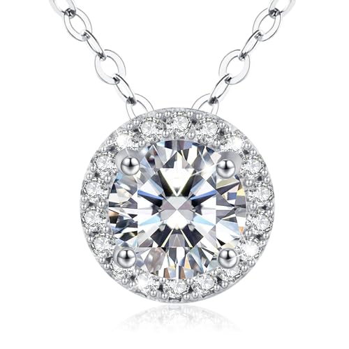 Lavumo Moissanit Halskette Damen Silber 925 1karat Vvs1