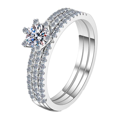 Oidea Damen Ring Moissanite Verlobungsring 1 Karat Moissanite