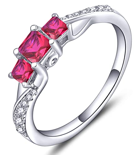 Yl Verlobungsring 925 Sterling Silber Prinzessin Geschnitten Juli