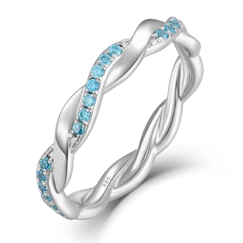 Yl Unendlichkeit Damen Ringe 925 Sterling Silber Aquamarin