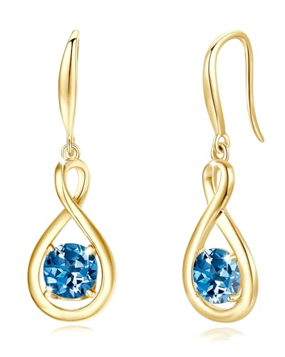 Fancime Blauer Topas Ohrringe Sterlingsilber 925 H Ngend