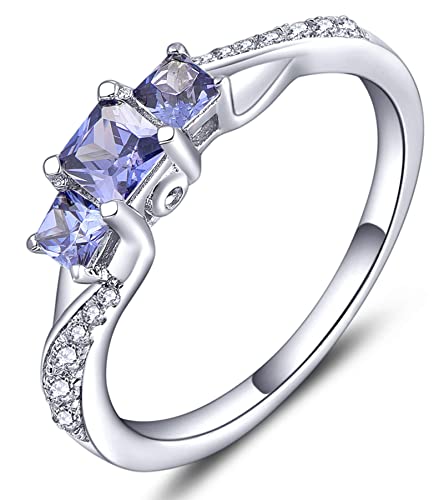 Yl Verlobungsring 925 Sterling Silber Prinzessin Geschnitten Dezember