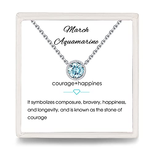 Presentski Aquamarin Kette M Rz Geburtsstein Halskette Anh
