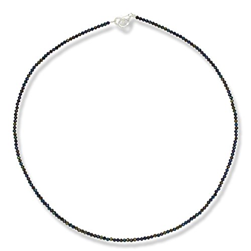 I Be Schwarzes Spinell Collier Kette Mystic Blau
