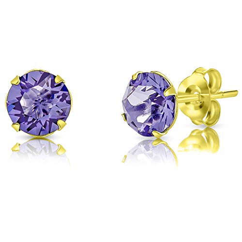 Dtpsilver Damen Ohrringe 925 Sterling Silber Gelb Vergoldet