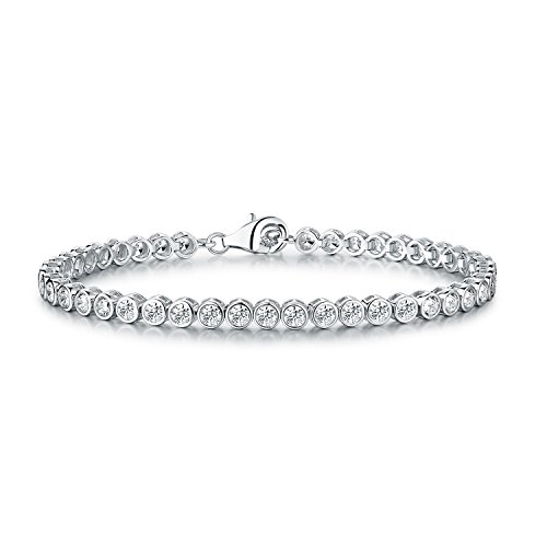 Diamond Treats Tennis Armband Solides 925 Sterlingsilber Zargen