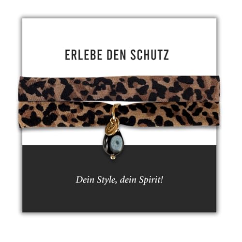 Happymaker Leo Armband Wickelarmband Damen Im Leopardenmuster Stoffband