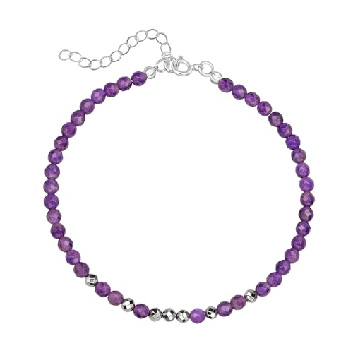 Unique Gems Damen Fusskettchen Edelstein Anklet 4mm Chakra