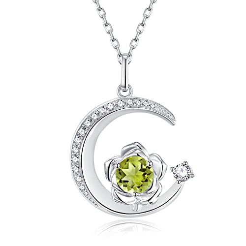 Gemlanto 925 Sterling Silber August Geburtsstein Erstellt Peridot