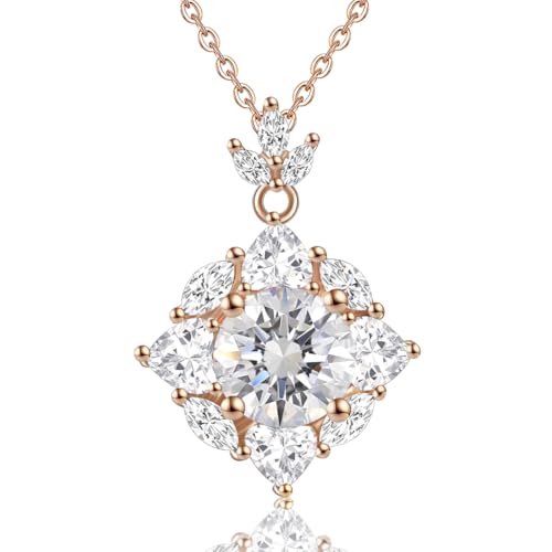 Feikfeiz Damen Moissanit Anh Nger Halskette 2ct Labor