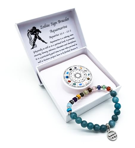 Ab Viking Crafts Sternzeichen Edelstein Armband In Geschenkbox