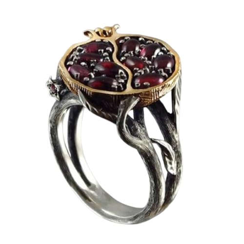Hmsanase Ring Ringe Damen Bijouterie Herren Vintage Granatapfel