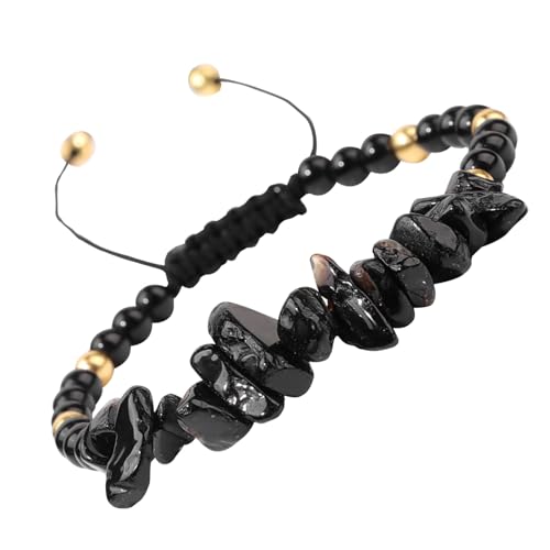 Obsidian Armband Schwarzer Turmalin Energie Heilung Kristall Armband