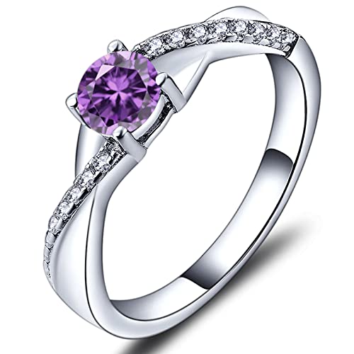 Yl Verlobungsring Ehering 925 Sterling Silber Mit Amethyst
