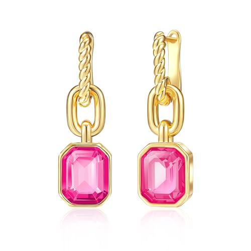 Mesovor Kristall Tropfen Ohrringe 18 Karat Vergoldete Creolen