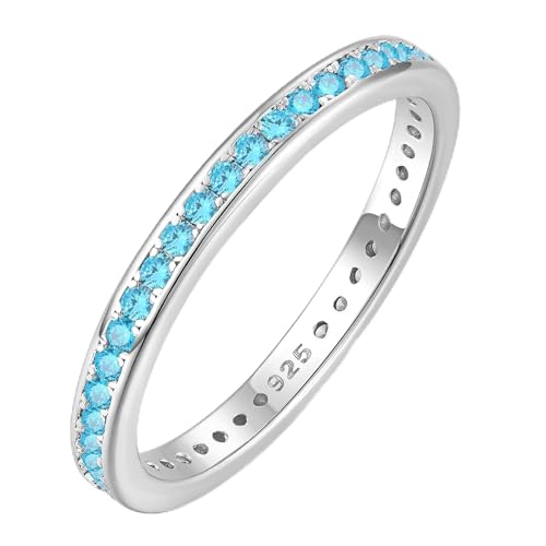 Yl Ewigkeitring Stapelbare Ringe 925 Sterling Silber Aquamarin