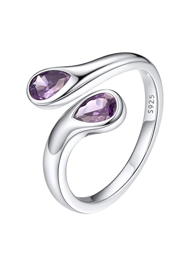 Bestyle Verstellbare Ringe Damen Silberring Silber 925 Edelsteinen