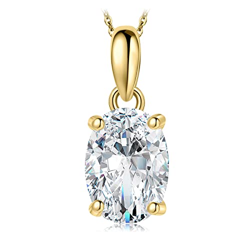 Jewelrypalace Ovalschliff 2ct Moissanite Kette Anh Nger Braut