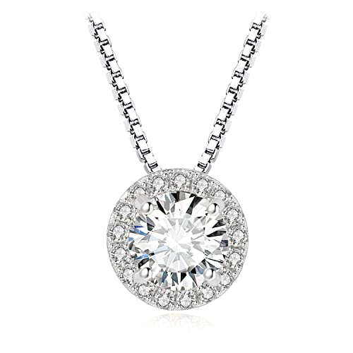 Jewelrypalace Rund 1ct Moissanite Halo Kette Anh Nger