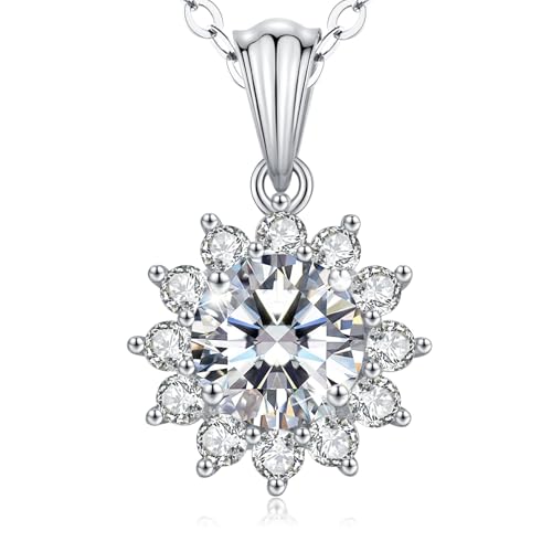 Lavumo Moissanit Halskette Damen Silber 925 1karat Vvs1