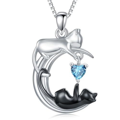 Sliacete Halskette Mit Wei Em Und Schwarzem Katzen