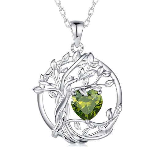 Fancime Lebensbaum Peridot Kette F R Damen 925