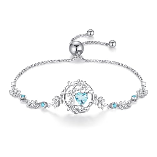 Fancime Lebensbaum Aquamarin Armband F R Damen 925