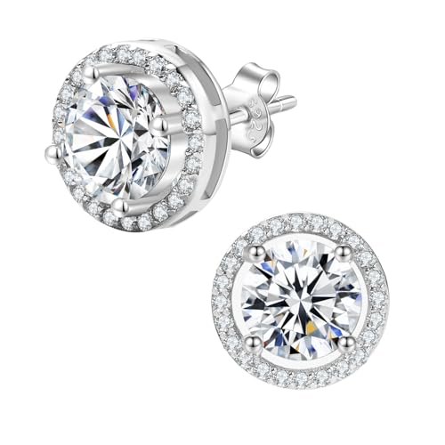 Moissanit Ohrstecker Im Labor Hergestellter Winziger Ohrring Aus