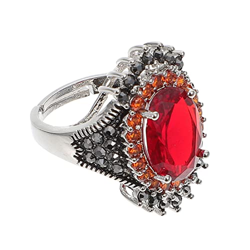 Holibanna Frauen Roten Edelstein Ring Roten Granat Offenen