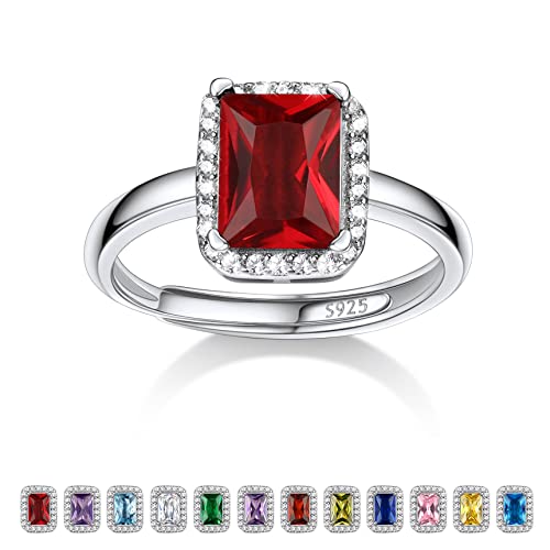 Bestyle Ring Silber 925 Frauen Bling Mondstein Januar