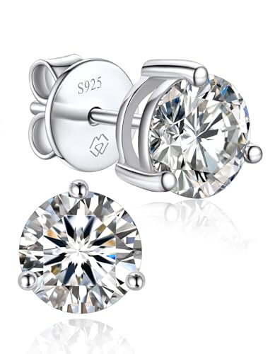 Momentwish Moissanite Ohrringe Silber 925 1 Karat 5mm