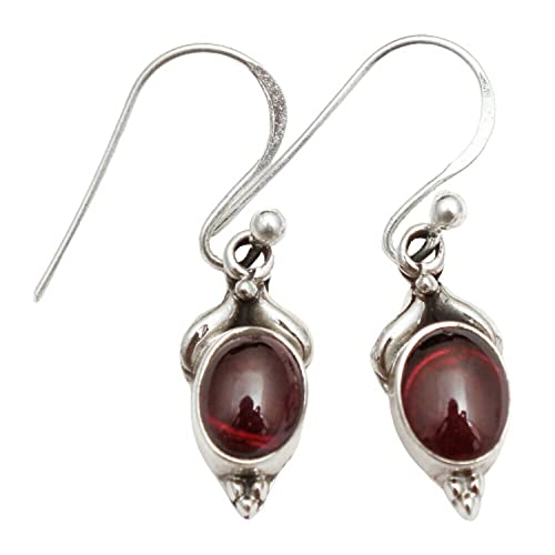 Granat Edelstein Sterlingsilber Kleine Tropfen Ohrringe F R