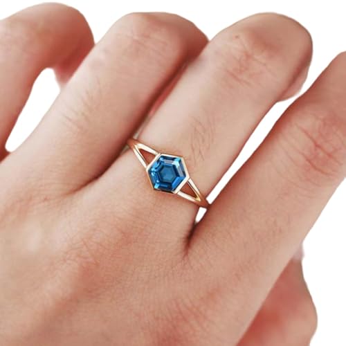 Queenly London Blauer Topas Ring Mit Edlem Schmuck