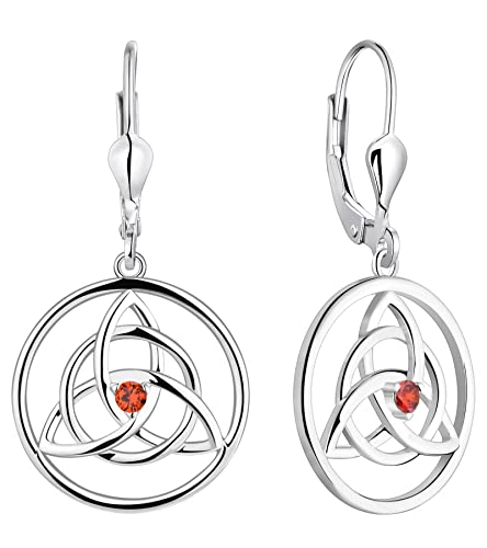 Yl Keltische Ohrringe 925 Sterling Silber Januar Geburtsstein