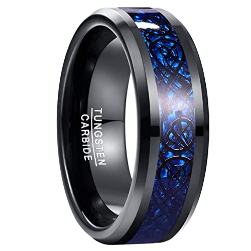 Nuncad Wolfram Ring Herren Schwarz Keltische Ring Verlobungsringe