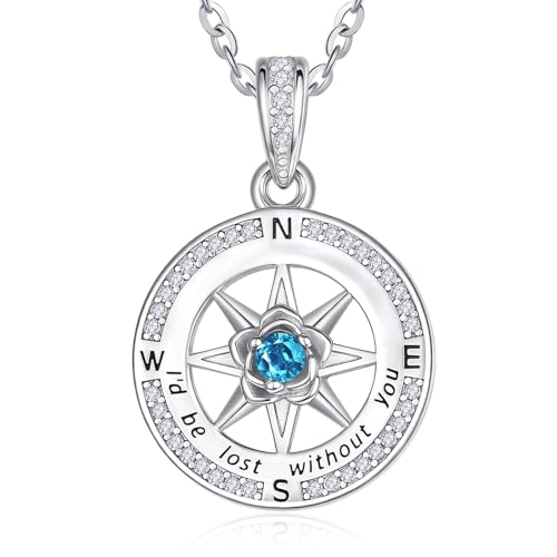 Zeuslia Kompass Anh Nger Kette Damen Silber 925