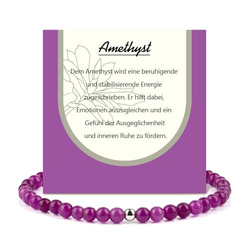 Echtes Amethyst Armband Naturstein Armband Damen Mit 6mm