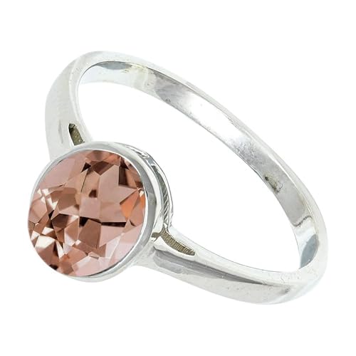 Jewelforce 925 Sterling Silber Morganit Lab Grown Edelstein